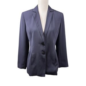 Norton McNaughton Blazer Womens Sz 6 Petite Blue Lined Shoulder Pads